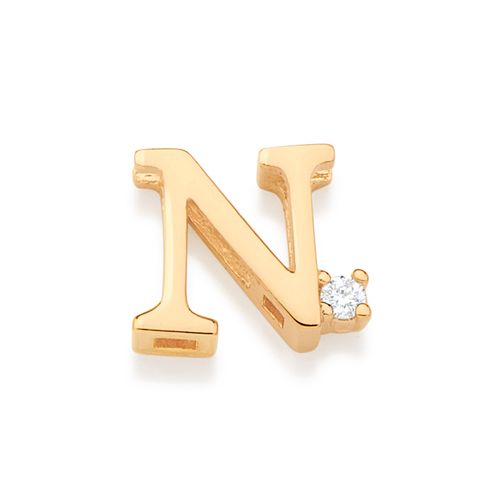 GOLD SPARKLE LETTER PENDANT-LETTER N