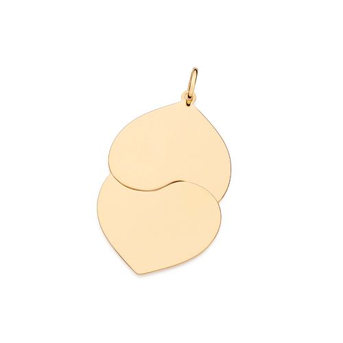 GOLD BACK TO BACK HEART PENDANT