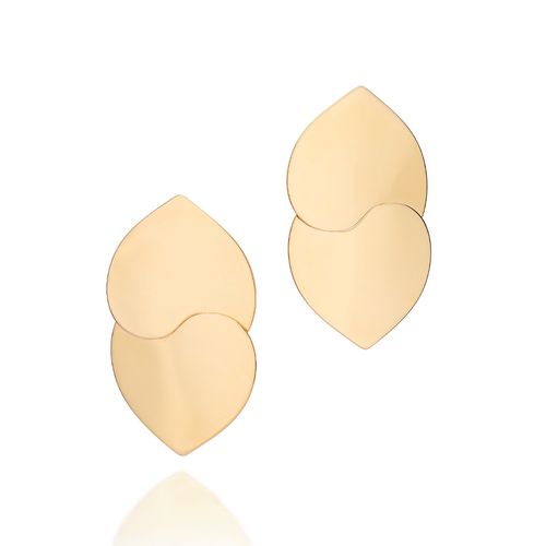 GOLD BACK TO BACK HEART EARRINGS