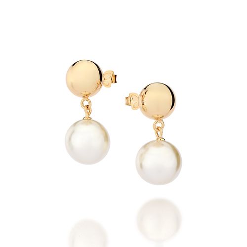 GOLD PEARL PENDULUM EARRINGS