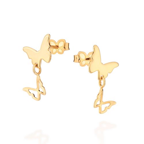 GOLD HANGING ON BUTTERFLY EARRINGS