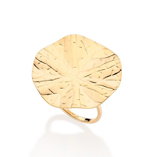 GOLD LEAF TEXTURED CIRCLE MAXI RING