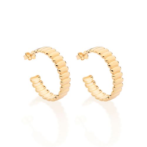 GOLD WAVED THICK HOOP EARRINGS