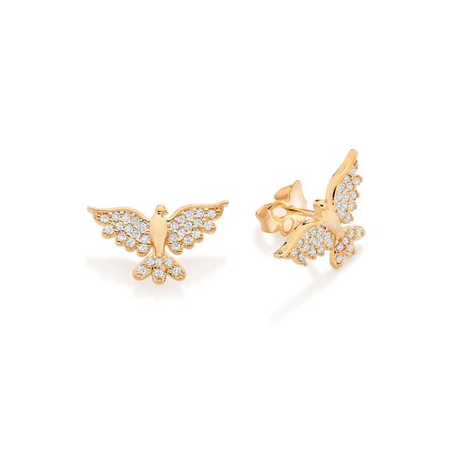 GOLD HOLY SPIRIT DOVE STUD EARRINGS