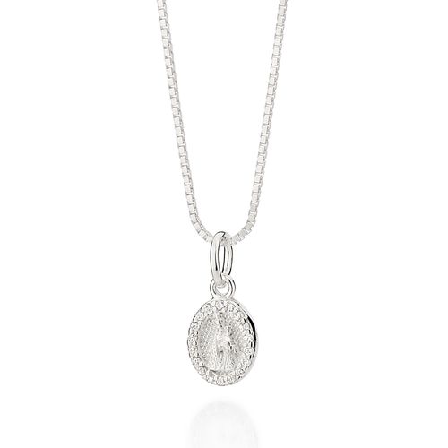 SILVER 925 OUR LADY OF CARMEL OVAL PENDANT