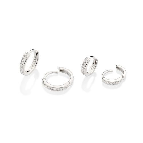 SILVER 925 SHINY HUGGIE EARRING KIT