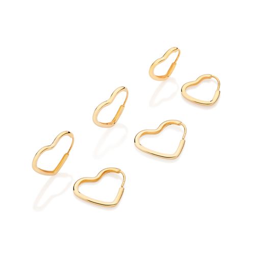 GOLD HEART HUGGIE EARRINGS KIT