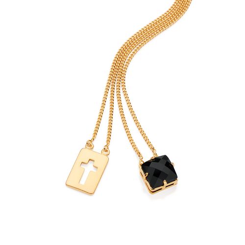 GOLD MEN'S URBAN SCAPULAR NECKLACE