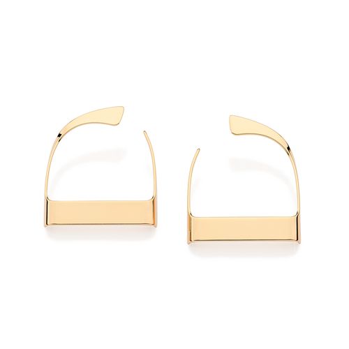 GOLD BUCKLE HOOP EARRINGS