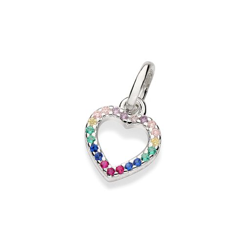 SILVER 925 COLORFUL HEART PENDANT