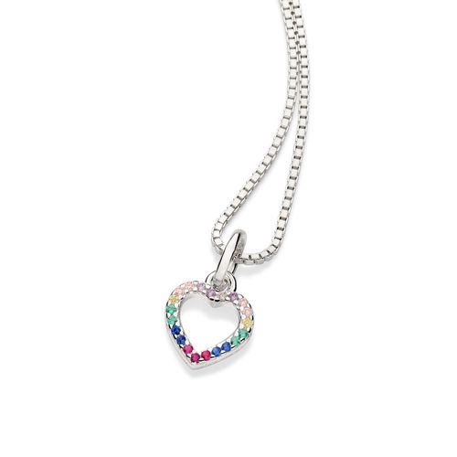 SILVER 925 COLORFUL HEART PENDANT