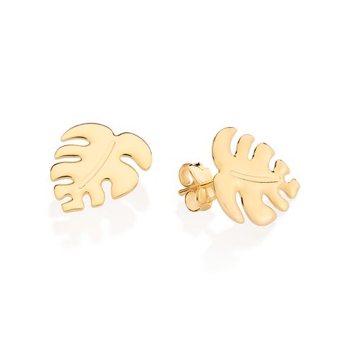 GOLD LEAF STUD EARRINGS