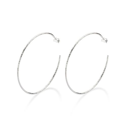 SILVER 925 LARGE TWISTED HOOP EARRINGS