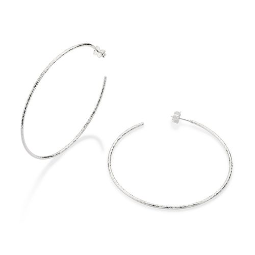 SILVER 925 LARGE TWISTED HOOP EARRINGS