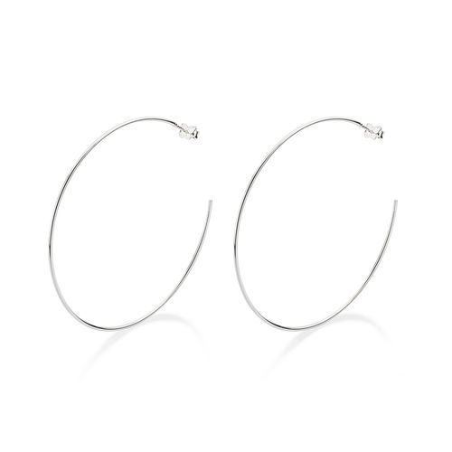 SILVER 925 LARGE EVERYDAY HOOP EARRINGS