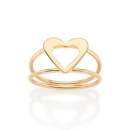 GOLD MODERN HOLLOW HEART RING