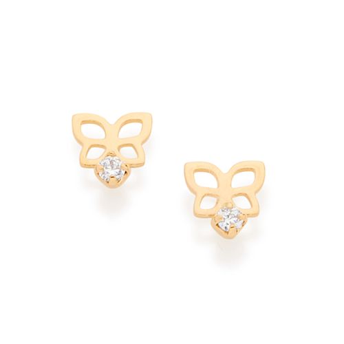 GOLD KID'S EARRING WITH ZIRCONIA