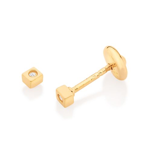 GOLD KID'S EARRING WITH ZIRCONIA