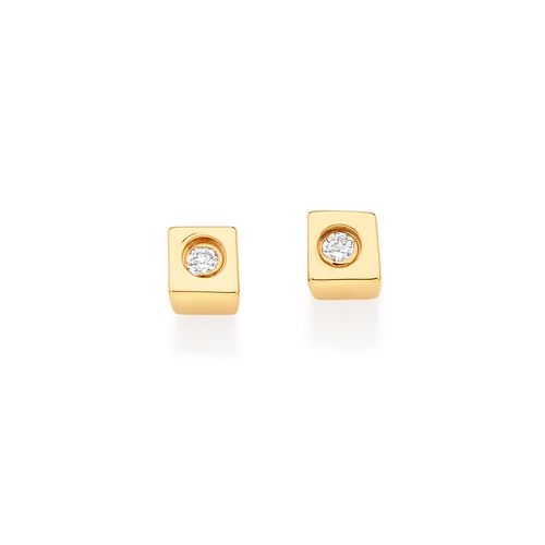 GOLD KID'S EARRING WITH ZIRCONIA