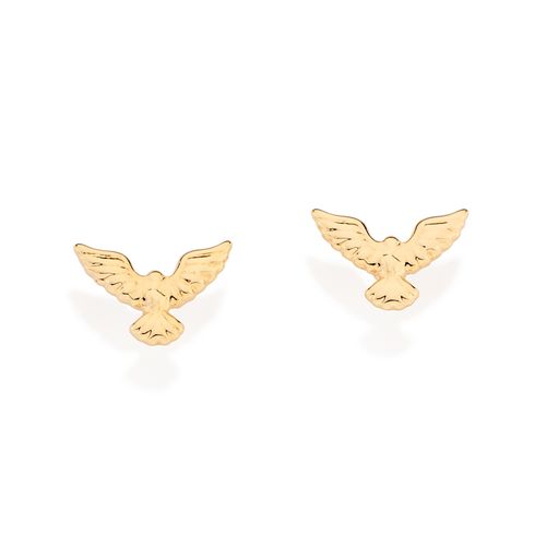 GOLD HOLY SPIRIT DOVE STUD EARRINGS