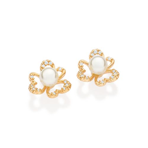 GOLD PERFECT FLOWER STUD EARRINGS