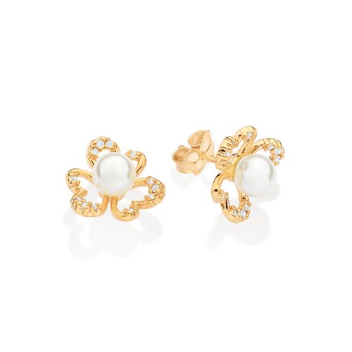 GOLD PERFECT FLOWER STUD EARRINGS