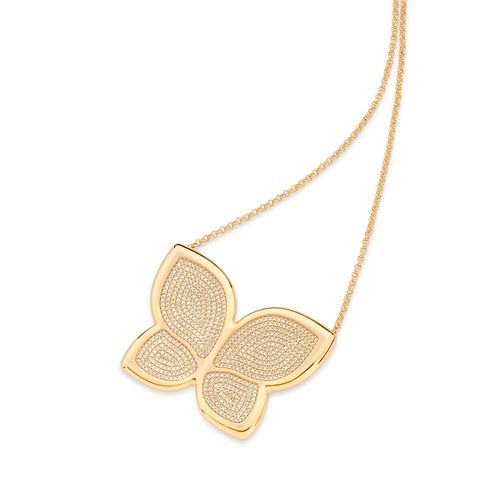 GOLD MAXI ROMMANEL BUTTERFLY NECKLACE IN WHITE