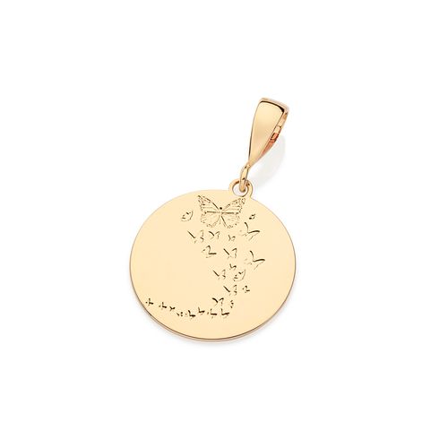 GOLD BUTTERFLY FLIGHT MEDAL PENDANT