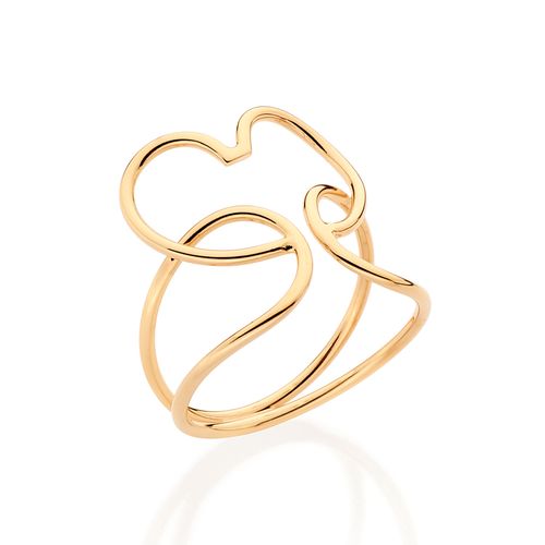 GOLD ABSTRACT HEART RING