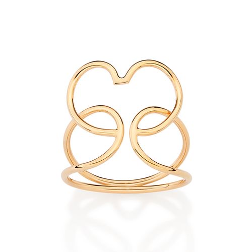 GOLD ABSTRACT HEART RING