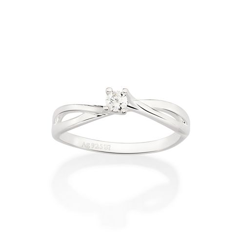 SILVER 925 SOLITAIRE RING