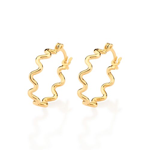 GOLD WAVE SMALL HOOP EARRINGS