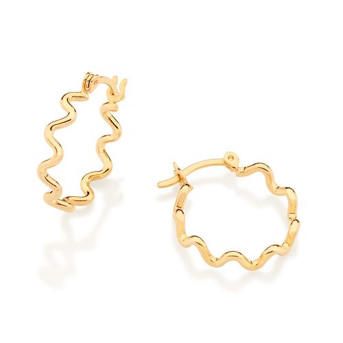 GOLD WAVE SMALL HOOP EARRINGS