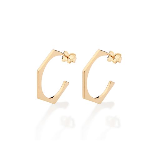 GOLD ABSTRACT SKINNY HOOP EARRINGS