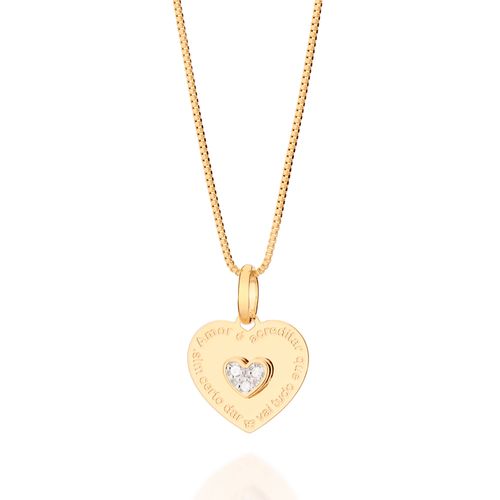 GOLD ENGRAVED HEART PENDANT