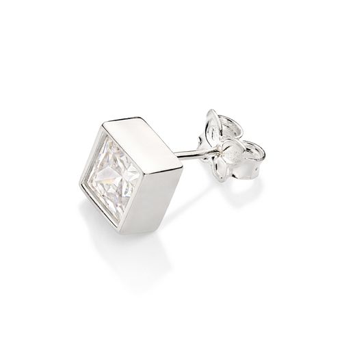 SILVER 925 MEN’S ZIRCONIA STUD EARRING