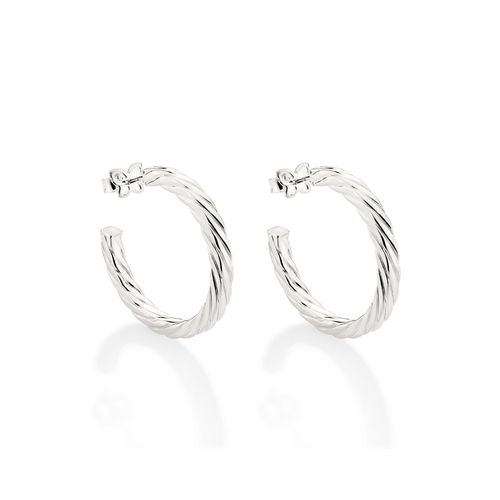 SILVER 925 TWISTED HOOP EARRINGS