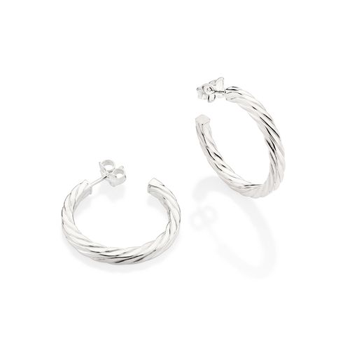 SILVER 925 TWISTED HOOP EARRINGS