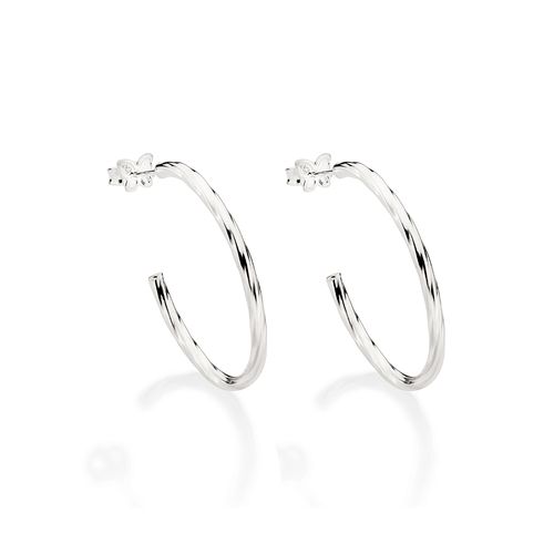 SILVER 925 TWISTED HOOP EARRINGS