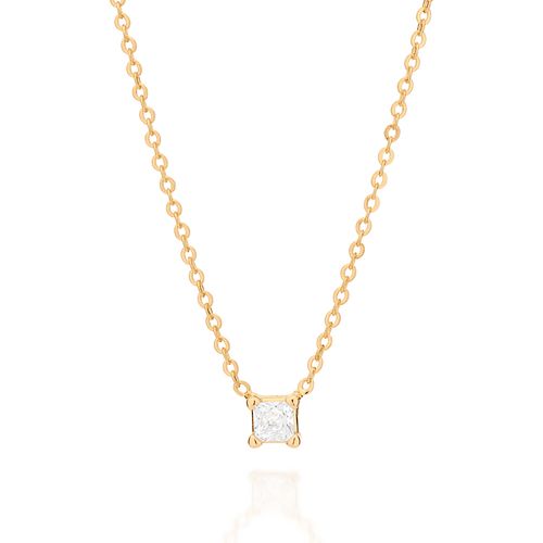 GOLD SQUARE LIGHT NECKLACE