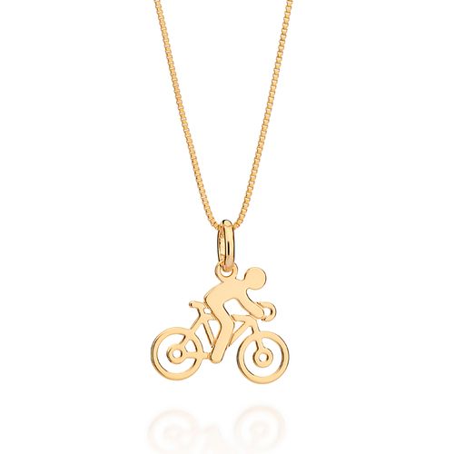 GOLD BICYCLIST PENDANT