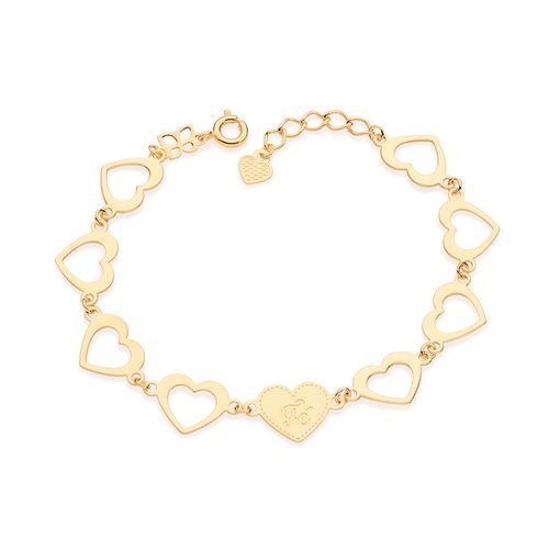 GOLD FÉ (FAITH) HEART BRACELET