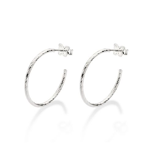 SILVER 925 SMALL TWISTED HOOP EARRINGS