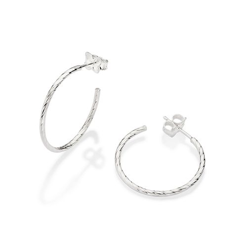 SILVER 925 SMALL TWISTED HOOP EARRINGS