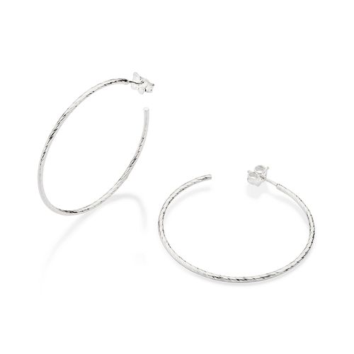 SILVER 925 MEDIUM TWISTED HOOP EARRINGS