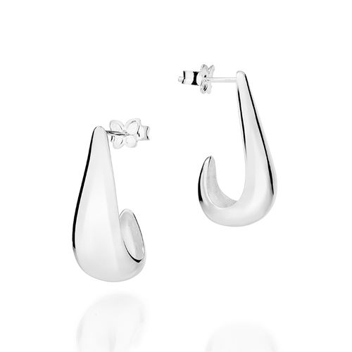 SILVER 925 LARGE DROPLET EARRINGS