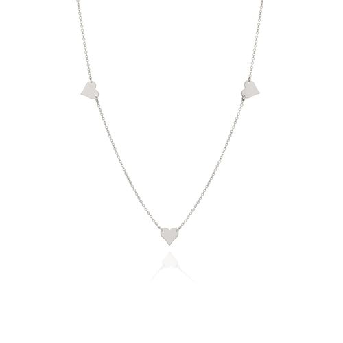 RHODIUM HEARTS NECKLACE - 50CM