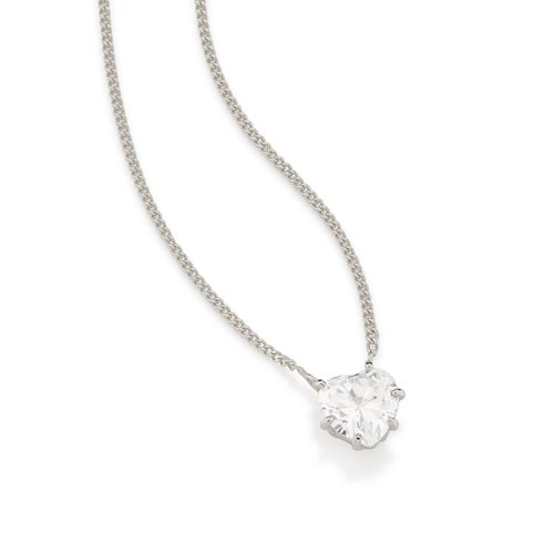 RHODIUM SMALL HEART NECKLACE