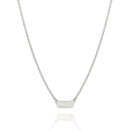 RHODIUM “MÃE” (MOM) NECKLACE