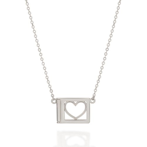 RHODIUM HEART PHOTO LOCKET NECKLACE